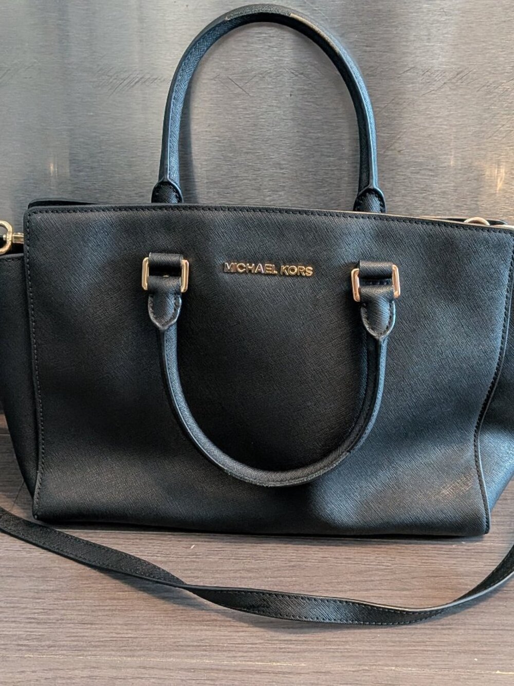 Michael Kors Black Saffiano Leather Satchel & Crossbody Bag